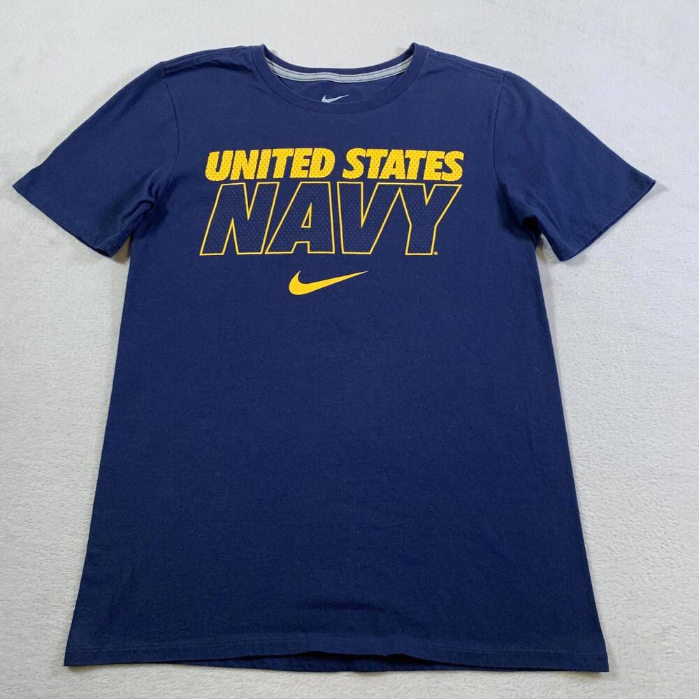 United States Navy Nike Shirt Mens Small Blue Short Sleeve USN Cotton Sports